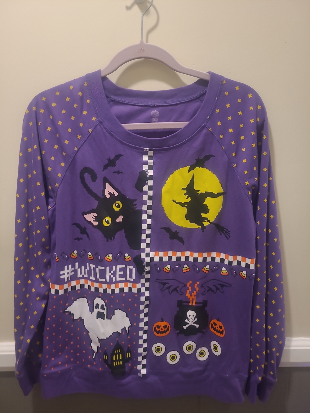 Womens XL Purple Halloween Sweatshirt Costume Top - #WICKED